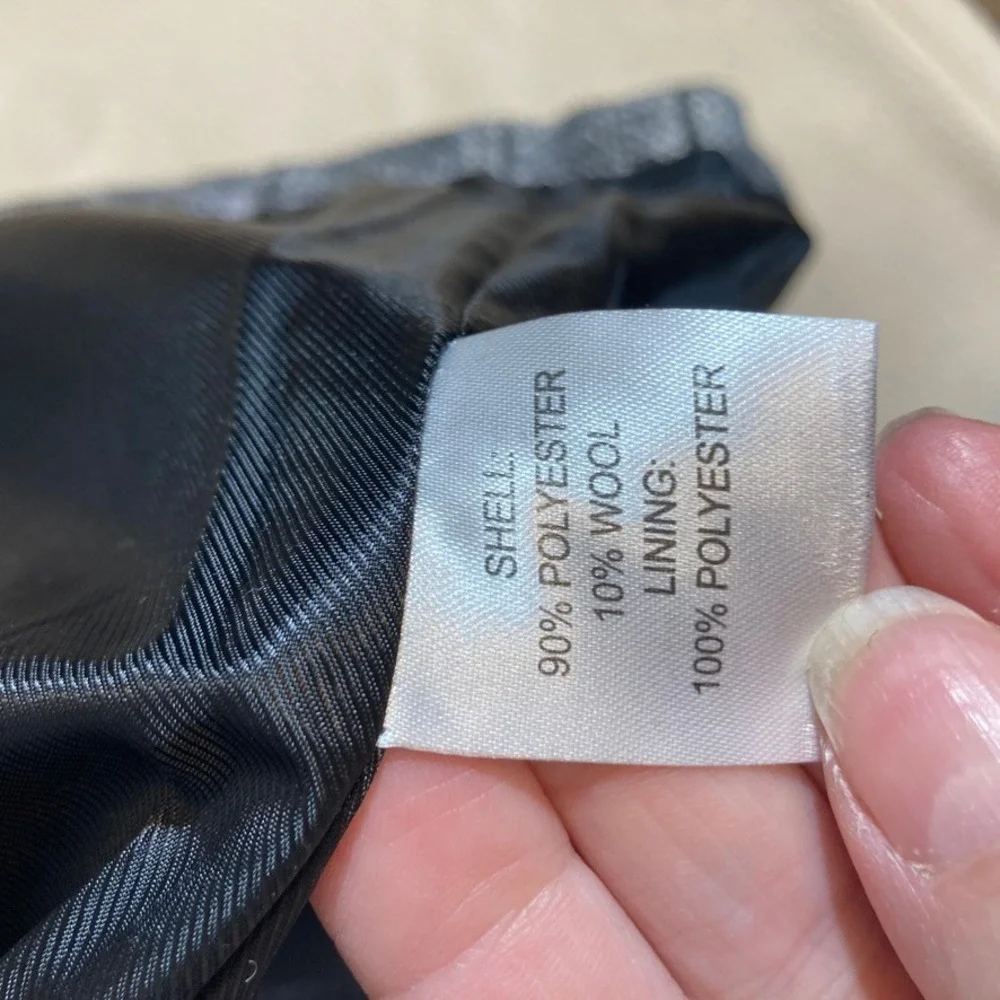 Evereve North Coast Coat Sz S Black/White Plaid‎ Wool Blend Professional Career